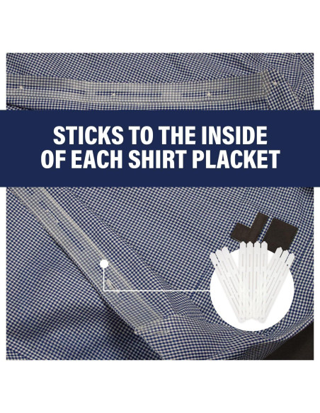 CollarLift Cereza Cromada - Placas Adhesivas para Cuello de Camisa de Hombre