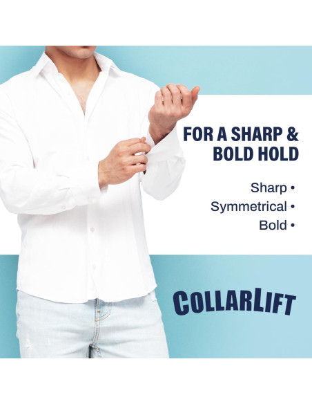 CollarLift Cereza Cromada - Placas Adhesivas para Cuello de Camisa de Hombre