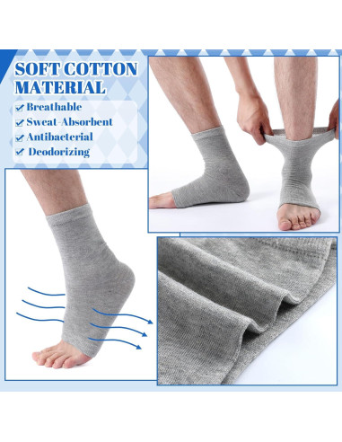 6 Pares de Calcetines Sin Dedos para Hombres Twistover - Algodón