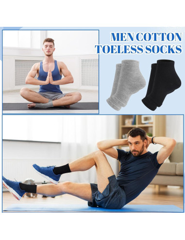 6 Pares de Calcetines Sin Dedos para Hombres Twistover - Algodón