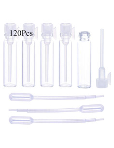 120 Frascos de Vidrio 1ml para Perfume y Aceites Esenciales