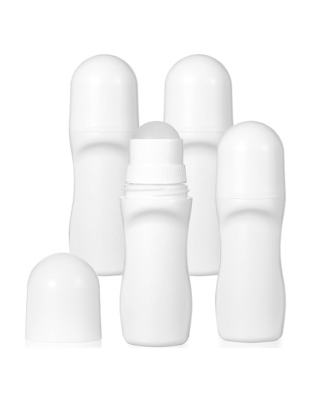 Set de 4 Botellas Rodantes Reutilizables 50ml JJUNW Blancas