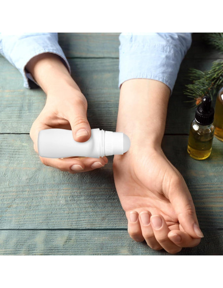 Set de 4 Botellas Rodantes Reutilizables 50ml JJUNW Blancas