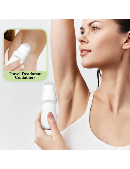 Set de 4 Botellas Rodantes Reutilizables 50ml JJUNW Blancas