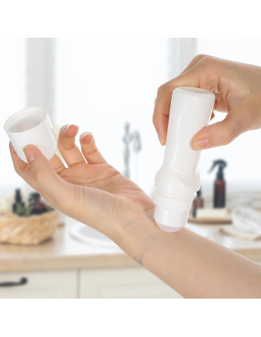 Set de 4 Botellas Rodantes Reutilizables 50ml JJUNW Blancas