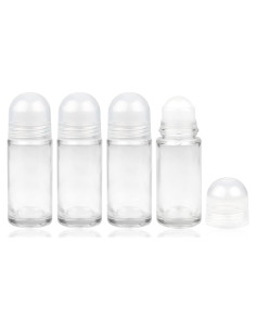 4 Botellas de Vidrio 50ml Wresty para Desodorante y Perfume