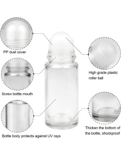 4 Botellas de Vidrio 50ml Wresty para Desodorante y Perfume 2