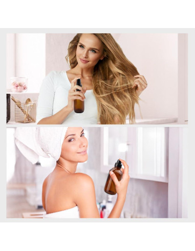 Kit de Botellas de Spray de Vidrio Ámbar x10 y Roller 9x10ml