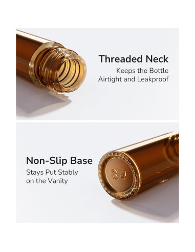 48 Botellas de Aceite Esencial Roller ULG 10ml Ámbar Reutilizables