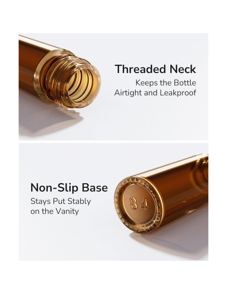 48 Botellas de Aceite Esencial Roller ULG 10ml Ámbar Reutilizables