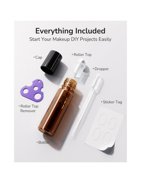 48 Botellas de Aceite Esencial Roller ULG 10ml Ámbar Reutilizables
