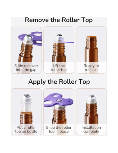 48 Botellas de Aceite Esencial Roller ULG 10ml Ámbar Reutilizables