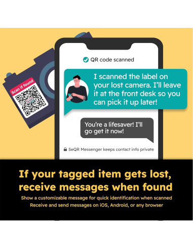 Etiquetas QR Personalizables SeQR para Artículos Perdidos - 6 Unidades