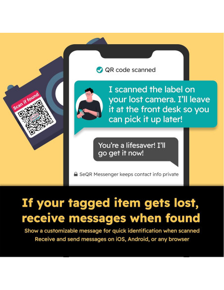 Etiquetas QR Personalizables SeQR para Artículos Perdidos - 6 Unidades