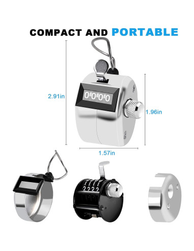 Contador de Tally Manual Mecánico TESEAS 4 Dígitos Metal