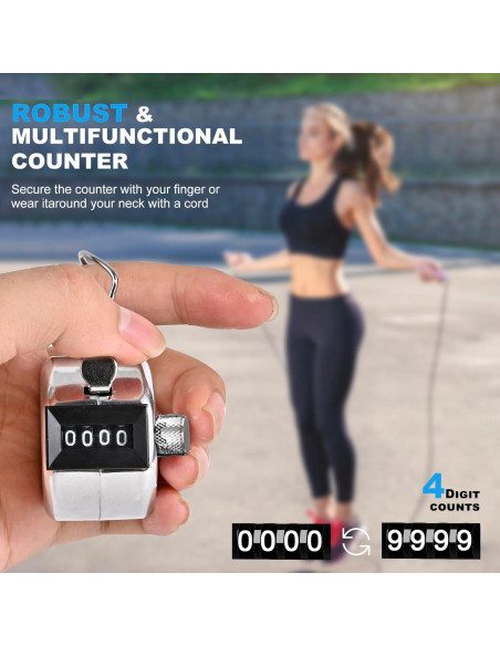 Contador de Tally Manual Mecánico TESEAS 4 Dígitos Metal