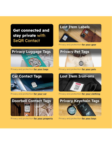 Etiquetas QR Personalizables SeQR para Artículos Perdidos - 6 Unidades
