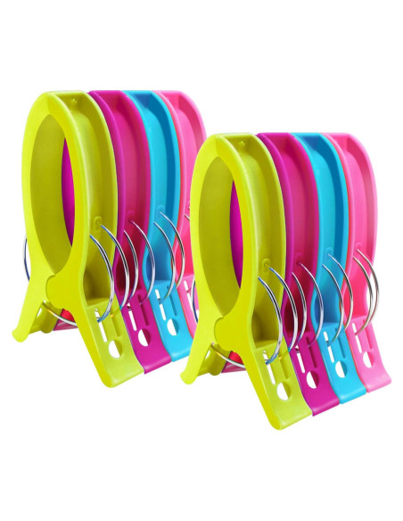 Clips de Toalla de Playa HiGift Jumbo 8 Piezas 16 cm