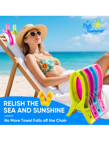 Clips de Toalla de Playa HiGift Jumbo 8 Piezas 16 cm