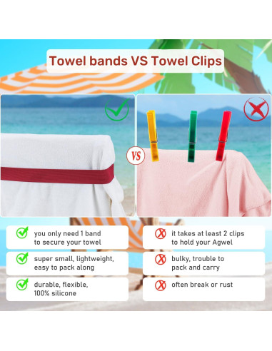 Bandas de Toalla de Playa Tlowesng - Paquete de 4, 88.9 cm