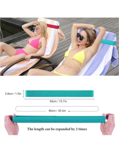 Bandas de Toalla de Playa Tlowesng - Paquete de 4, 88.9 cm