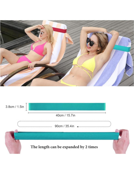 Bandas de Toalla de Playa Tlowesng - Paquete de 4, 88.9 cm