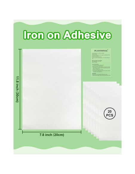 PLANTIONAL Parche de Planchar Doble Cara 20 PCS A4 Adhesivo