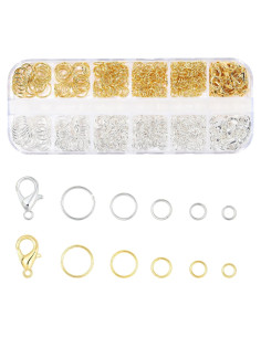 Kit de Anillas Abiertas KOPOX 500PCS Plata y Oro 5 Tamaños