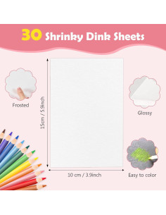 30 Hojas de Shrinky Dink Altdeovk para Manualidades DIY 14.5x10.4cm 2