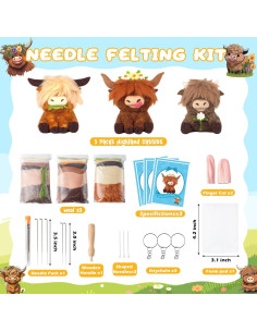 Kit de Fieltro de Aguja WATINC para Principiantes - 3 Piezas 2