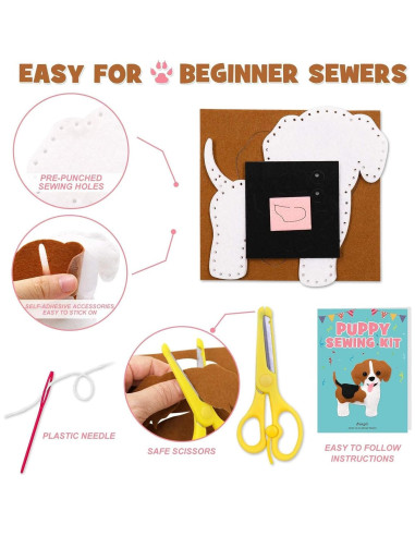 Kit de Costura CiyvoLyeen para Niños - Peluche de Perro DIY