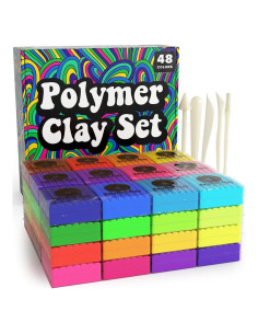 Kit de Arcilla Polimérica Hippie Crafter 48 Colores 28.35g