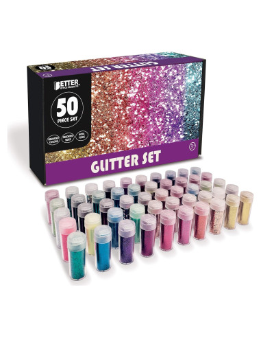 Set de 50 Frascos de Brillantina Extra Fina Better Office