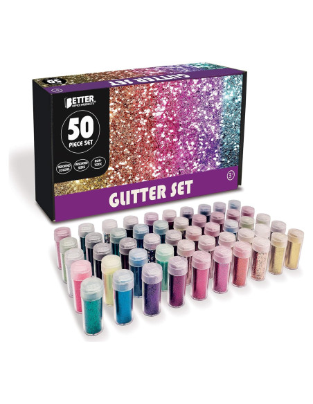 Set de 50 Frascos de Brillantina Extra Fina Better Office