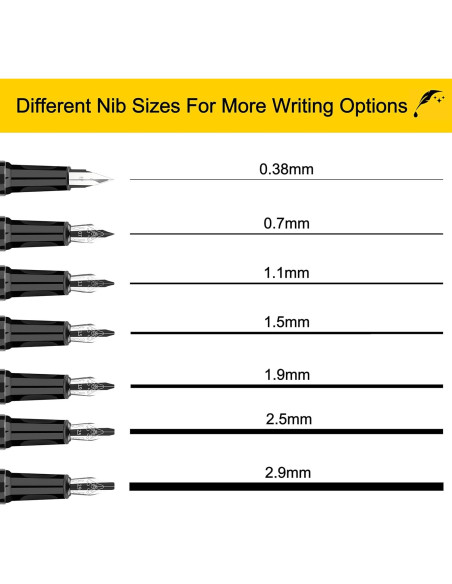 Juego de Caligrafía JiaoJiRen con 8 Plumas y 60 Cartuchos