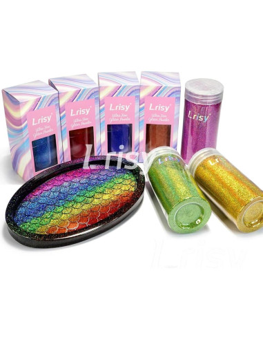 Purpurina Holográfica Extra Fina Lrisy 140g Plateado