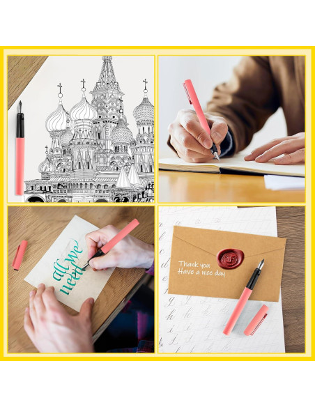 Juego de Caligrafía JiaoJiRen con 8 Plumas y 60 Cartuchos