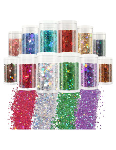 Brillo Chunky Holográfico Matio - 12 Colores 3mm para Manualidades