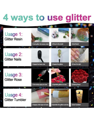 Brillo Chunky Holográfico Matio - 12 Colores 3mm para Manualidades