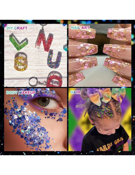 Brillo Chunky Holográfico Matio - 12 Colores 3mm para Manualidades