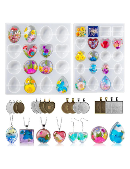 Kit de Moldes de Resina LET'S RESIN 36 Cavidades para Joyería
