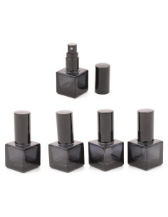 5 Botellas Atomizadoras de Perfume Gyaxiang 8ml Vidrio Negro