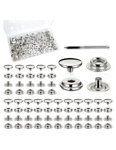 Kit de 200 Botones a Presión Acero Inoxidable Senylanhxy