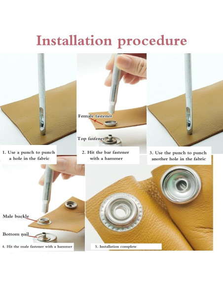 Kit de 200 Botones a Presión Acero Inoxidable Senylanhxy