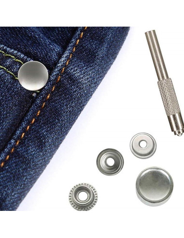 Kit de 200 Botones a Presión Acero Inoxidable Senylanhxy