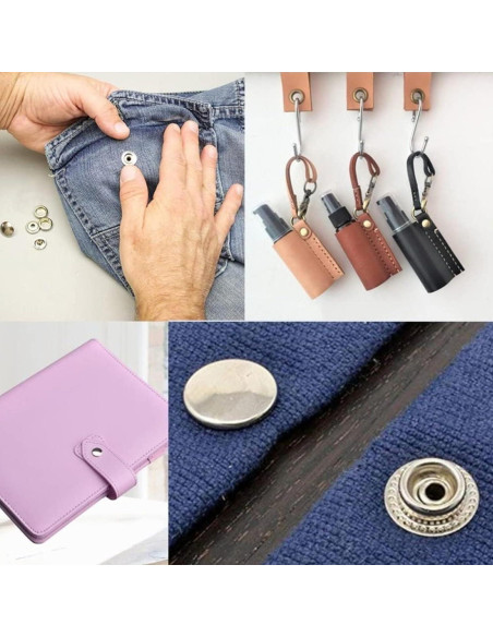 Kit de 200 Botones a Presión Acero Inoxidable Senylanhxy