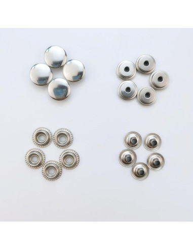 Kit de 200 Botones a Presión Acero Inoxidable Senylanhxy