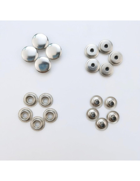 Kit de 200 Botones a Presión Acero Inoxidable Senylanhxy