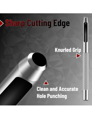 Juego de Punch de Agujeros de Cuero UNCO 6 Piezas Acero 1.5-4mm