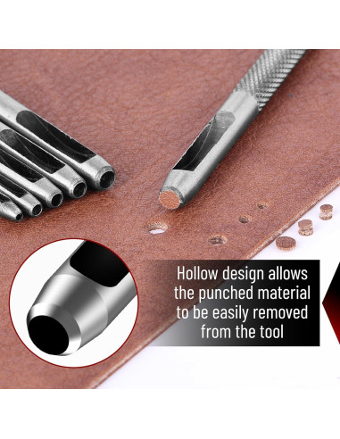 Juego de Punch de Agujeros de Cuero UNCO 6 Piezas Acero 1.5-4mm